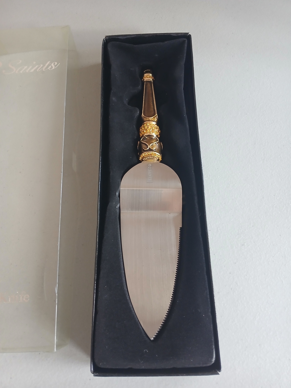 Gold Handle Stainless Blade Cake Server Cake Knife NIB